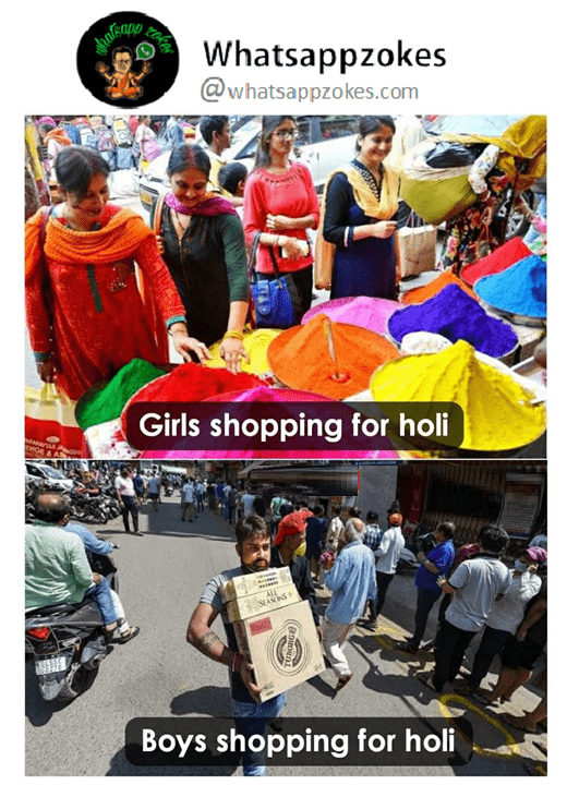 holi shopping memes
